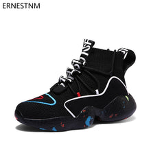 Load image into Gallery viewer, High-heeled shoes ladies vulcanized boots black fashion autumn sneakers