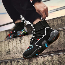 Load image into Gallery viewer, High-heeled shoes ladies vulcanized boots black fashion autumn sneakers