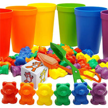 Load image into Gallery viewer, 100pcs+ Rainbow Sensory Toys Counting Bears Matching Sorting Cups Baby Kids Games Learning Preschool Educational Montessori Toys
