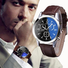 Load image into Gallery viewer, Leather watches man quartz glass