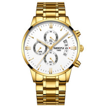 Load image into Gallery viewer, Top brand men's golden watch quartz wrist watch for business man