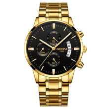 Load image into Gallery viewer, Top brand men's golden watch quartz wrist watch for business man