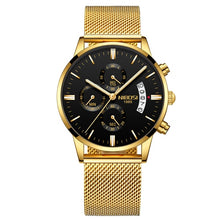 Load image into Gallery viewer, Top brand men's golden watch quartz wrist watch for business man
