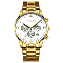 Load image into Gallery viewer, Top brand men's golden watch quartz wrist watch for business man