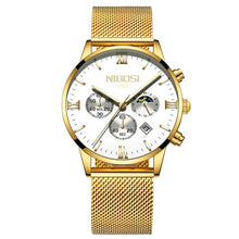 Load image into Gallery viewer, Top brand men's golden watch quartz wrist watch for business man