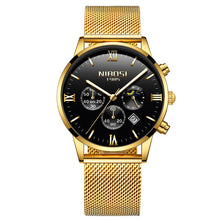 Load image into Gallery viewer, Top brand men's golden watch quartz wrist watch for business man