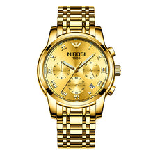 Load image into Gallery viewer, Top brand men's golden watch quartz wrist watch for business man