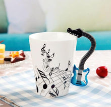 Load image into Gallery viewer, Creative Music Violin Style Guitar Ceramic Mug Coffee Tea Milk Stave Cups with Handle Coffee Mug Novelty Gifts