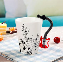 Load image into Gallery viewer, Creative Music Violin Style Guitar Ceramic Mug Coffee Tea Milk Stave Cups with Handle Coffee Mug Novelty Gifts