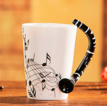 Load image into Gallery viewer, Creative Music Violin Style Guitar Ceramic Mug Coffee Tea Milk Stave Cups with Handle Coffee Mug Novelty Gifts
