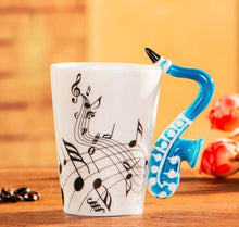 Load image into Gallery viewer, Creative Music Violin Style Guitar Ceramic Mug Coffee Tea Milk Stave Cups with Handle Coffee Mug Novelty Gifts