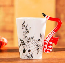 Load image into Gallery viewer, Creative Music Violin Style Guitar Ceramic Mug Coffee Tea Milk Stave Cups with Handle Coffee Mug Novelty Gifts