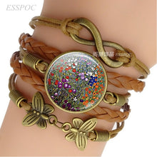Load image into Gallery viewer, Bracelet Handmade Infinity Leather Charm Bracelets Klimt Art Jewelry Valentine Gift