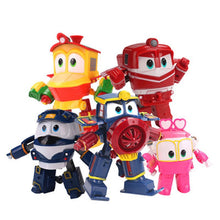 Load image into Gallery viewer, NEW hot 6pcs/set Robot Trains Transformation Kay Alf Dynamic Train Family Deformation Train Car action figure toys toy doll
